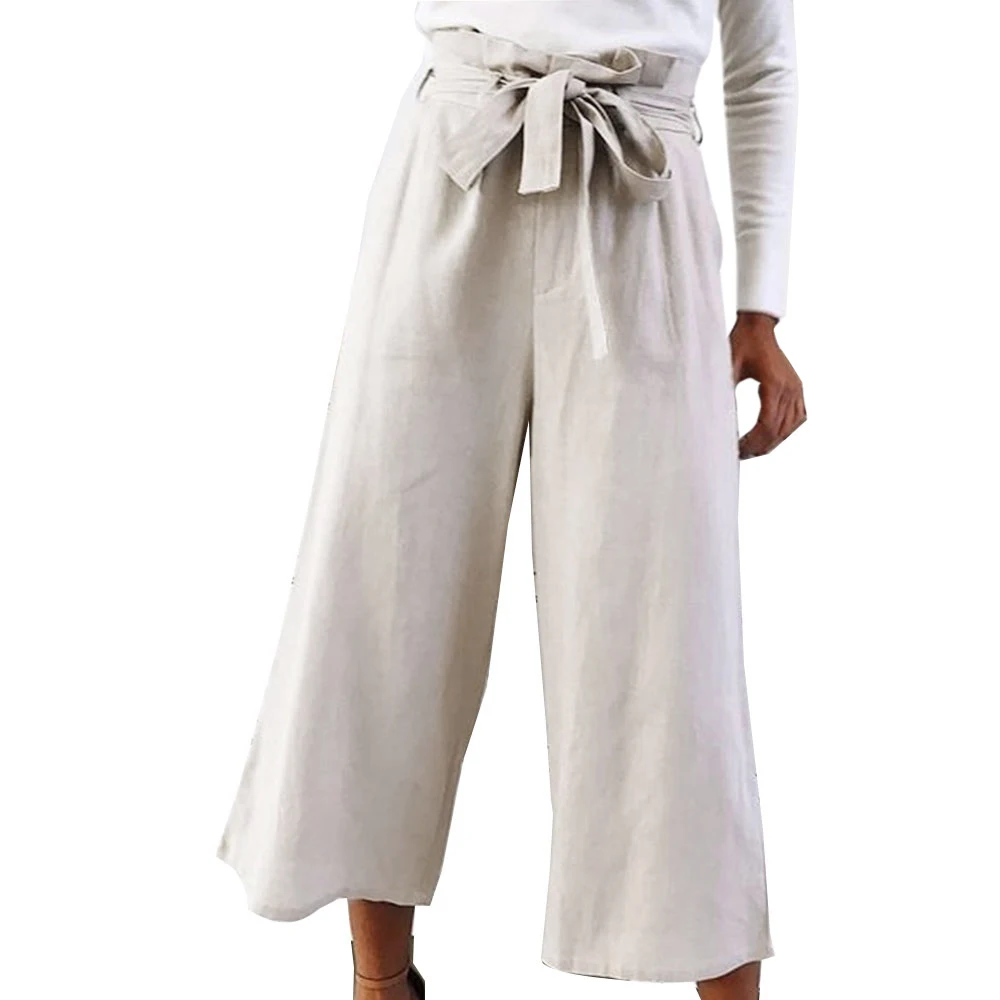 Beige Sfit свободные брюки женские повседневные чистые широкие брюки с эластичной резинкой на талии свободные брюки весна и лето тонкие леггинсы брюки для йоги - Цвет: Beige