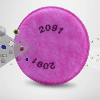 

2pcs 2091 P100 Industry Particulate Filters Cotton For 6000 6300 7502 6800 Half Face Gas Mask Face Protector