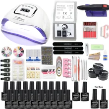 Комплект гель-лака с 80 Вт Светодиодная УФ-лампа для ногтей на выбор 20/10 Цветной Гель-лак с базовым верхним покрытием удлинитель геля электрический набор для сверления ногтей