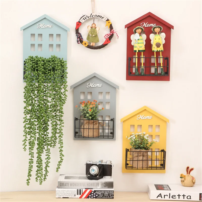 Bastidores De Pared De Casa De Madera Accesorios De Decoracion Del