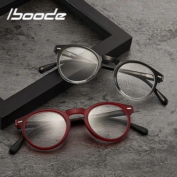 

iboode Ultralight Round Reading Glasses for Women Men Fashion Presbyopics Eyewear With Diopter +1.0 1.5 2.0 2.5 3.0 3.5 4.0
