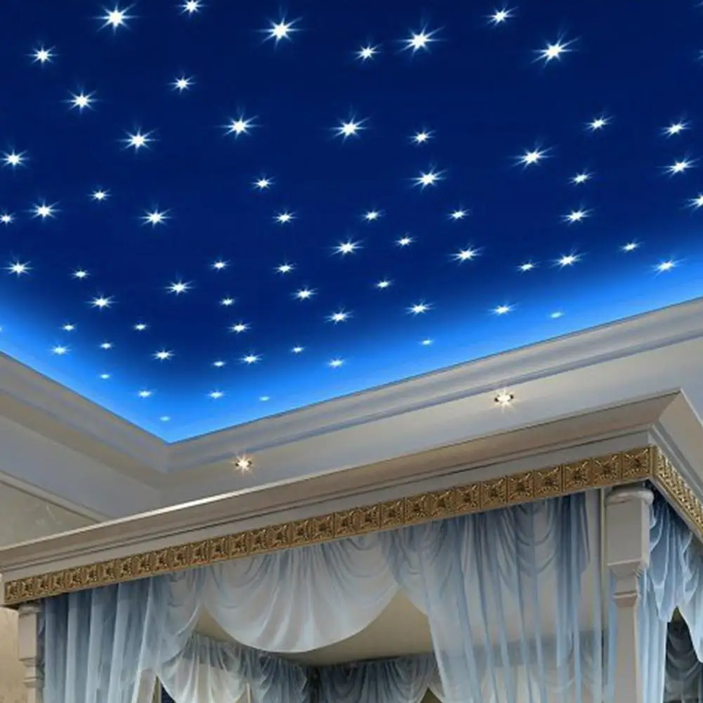 100 Pcs Star Moon Fluorescent Glow Wall Stickers Bedroom