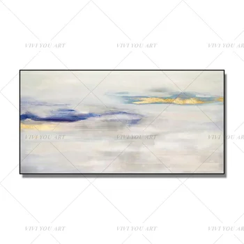 

100% Handmade White Blue Sky Abstract Painting Modern Art Picture For Living Room Modern Cuadros Canvas Art High Quality