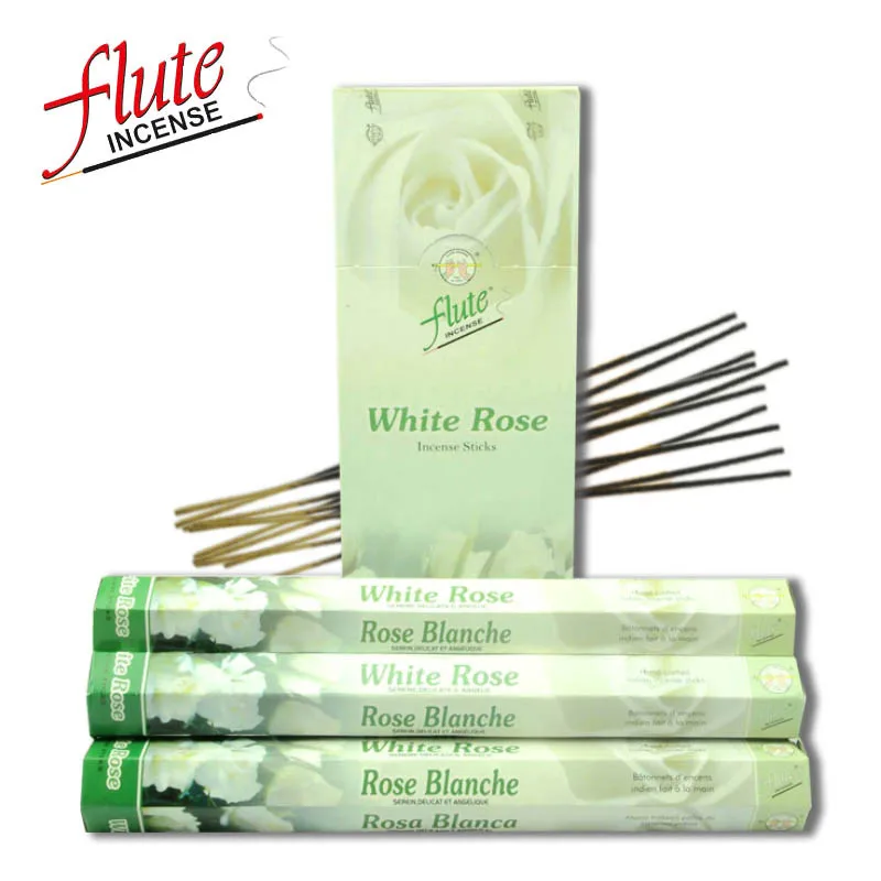 Флейта 120 палочки/коробка мульти-стиль индийский Ладан палочки Арома палочки окружающей среды ароматизатор цветной дым шалфея палочки - Аромат: White Rose