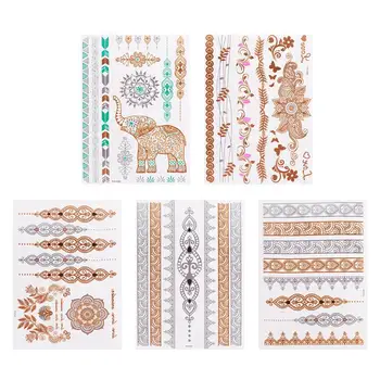 

5 Sheets Creative Pattern Body Stickers Tattoo Pastes Disposable Tattoo Decals for Wrist Ankle Arm