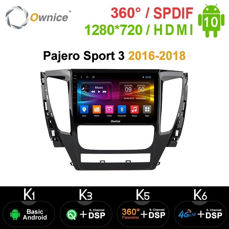 Автомагнитола Ownice для Mitsubishi Pajero Sport 3 2016 2017 2018 Android 10 0 8 ядер 4G DSP