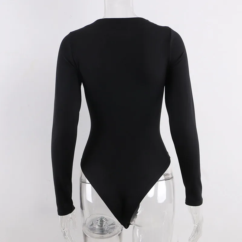 backless bodysuit Irene Casual Solid Skinny Long Sleeve Bodysuit Warm Basic Woman Body Autumn Winter O Neck Skinny Sexy Bodysuits Slim Tops satin bodysuit