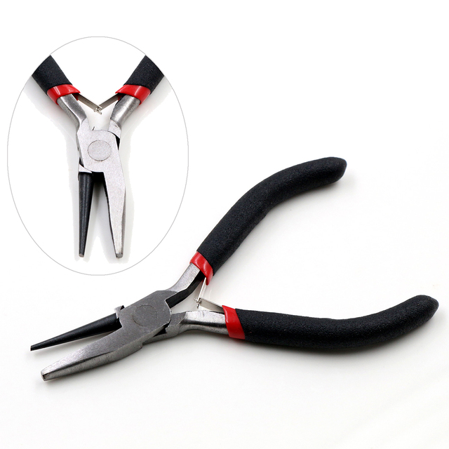 Piece Stainless Steel Needle Nose Pliers Jewelry Making Hand Tool Black 12.5cm