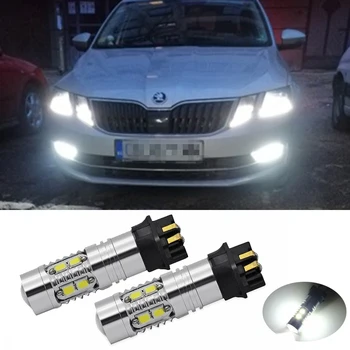 

2Pcs Error Free PW24W PWY24W White 10-SMD Turn signal Lights LED Bulbs For Skoda Octavia III 2013-up Daytime Running Light DRL
