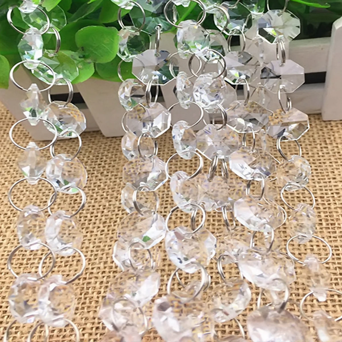 Glass Beads Chandelier Beads Amazon 8mm~30mm Hole Octagon