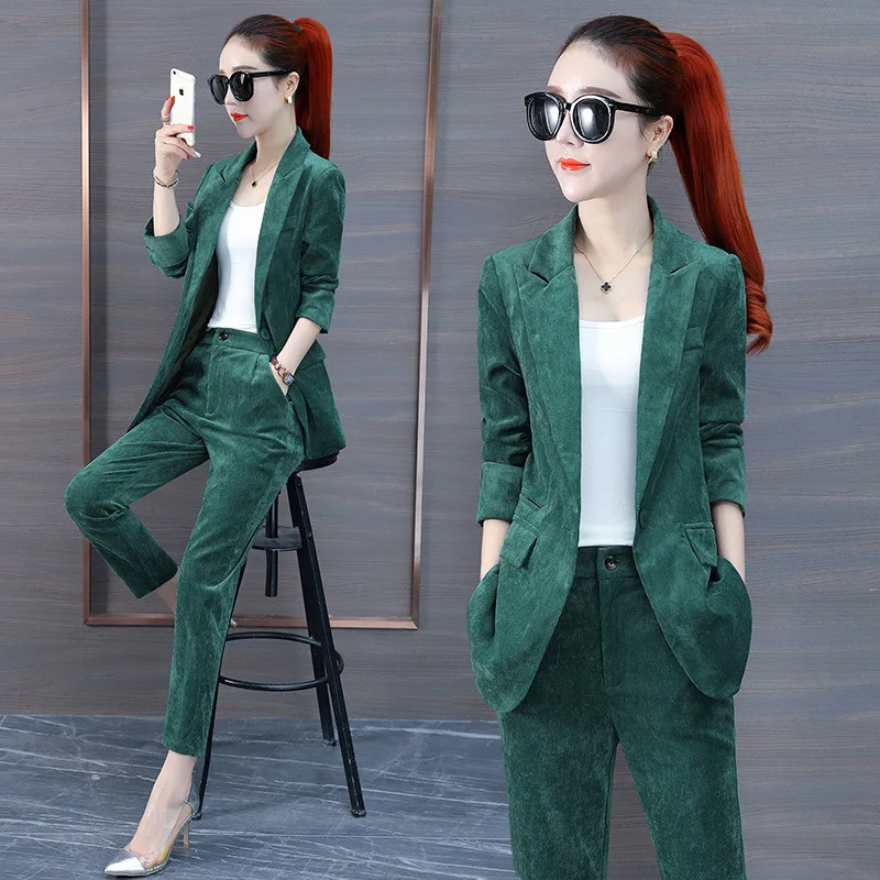 

Mid-length Suit Jacket Women's 2019 Autumn New Style Korean-style Versatile Graceful Suit Early Autumn Casual outside Clothes