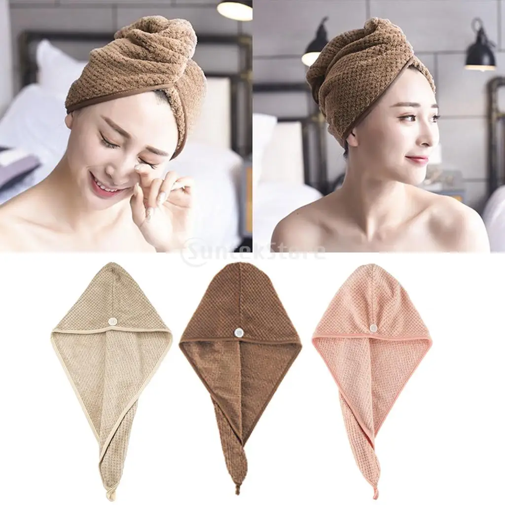 Microfiber Hair Drying Towels Wrap Turban Super Absorbent Anti Frizz Soft Head Towel for Curly, Long, Thick, Thin, Fine Hair