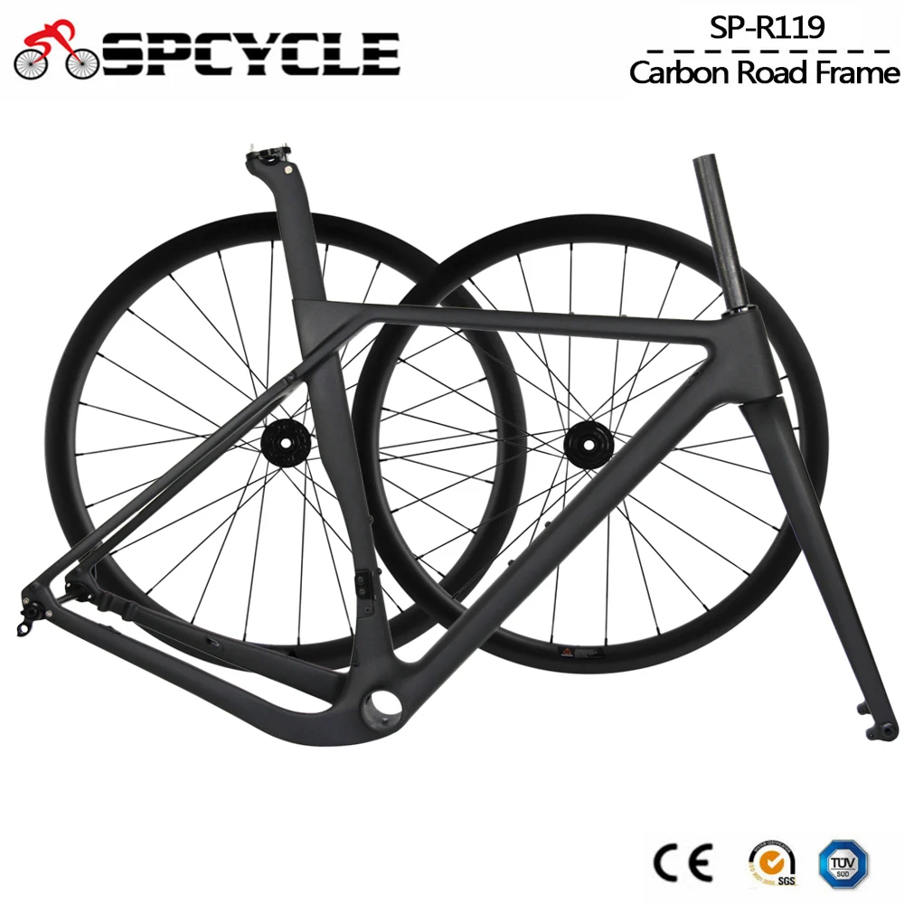 Spcycle Aero полный углерода гравия и колеса комплект 700 * 40C дисковый тормоз Велокросс