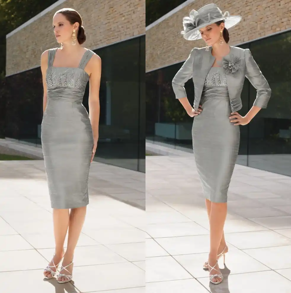 gray mother of the bride dress