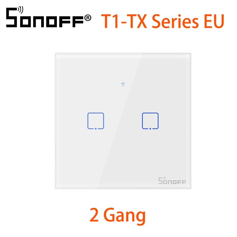 Sonoff T1 EU UK 86 1~ 3 банды TX 433 МГц RF дистанционное управление настенный Wi-Fi адаптер умный дом переключатель работает с Alexa Google Home Basic - Комплект: T1EU 2C