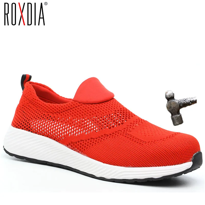 ROXDIA brand summer lightweight steel toecap men women work & safety boots breathable male female shoes plus size 36 46 RXM120