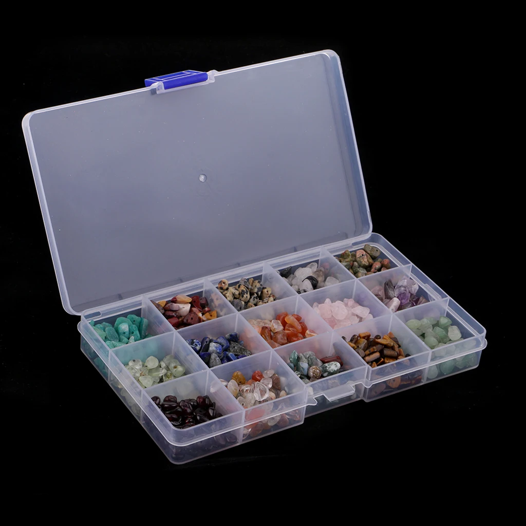 15 Colors Lots Mixed Gemstone Chips Beads For Jewelry Making Bracelet Crafts