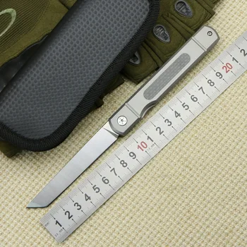 

TIGEND JH098 D2 steel folding knife bearing titanium carbon fiber titanium handle outdoor camping hunting pocket knife EDC tools
