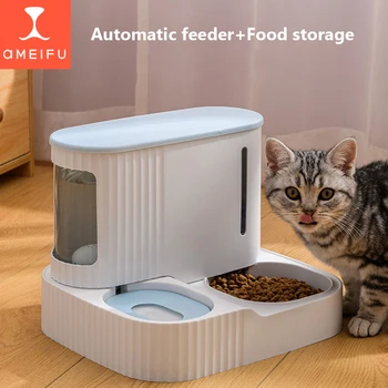 Pet Cat food bowl 3LDog Automatic Feeder with Dry Food Storage Cat Drinking Water bowl High Quality Safety Material pet supplies 1