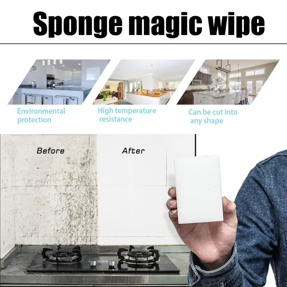 5/10/20/50100pcs White Magic Sponge Cleaner Eraser Multi-functional Cleaner Melamine Sponge for Kitchen Bathroom Cleaning
