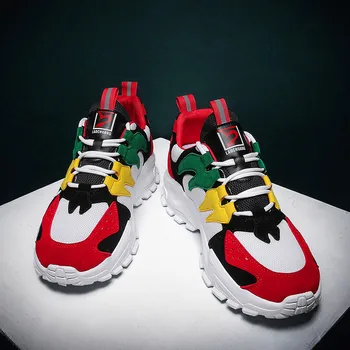 

New Thick Bottom Youth Trend Mesh Breathable Sports Running Shoes Men's Wild Casual Shoes Men's Shoes Men's Fashion Sneakers