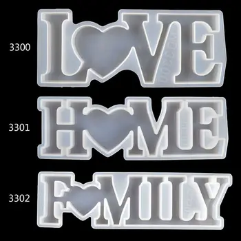 

Love Home Family Silicone Mold Love Resin Mold Love Sign Word Mold Epoxy Resin Molds for DIY Table Decoration Art Crafts