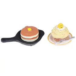 Моделирование кофе торт сковорода торт десерт для еды миниатюрная Статуэтка ролевые кухонные игрушки кукольный домик ручной работы