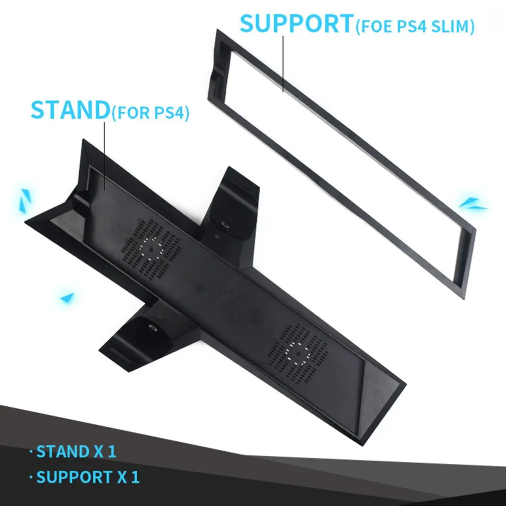 Для PS4/PS4 Slim/PS4 Pro вертикальная подставка с охлаждающим вентилятором двойной контроллер зарядное устройство зарядная станция для SONY Playstation 4 кулер