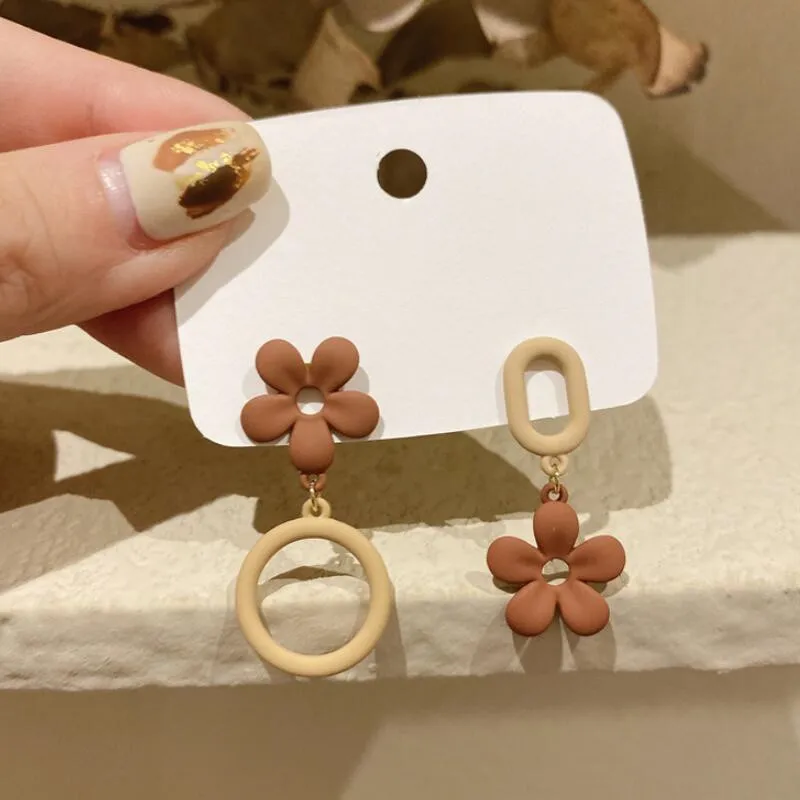 Asymmetric Earrings Women Korean Earrings Asymmetric Round