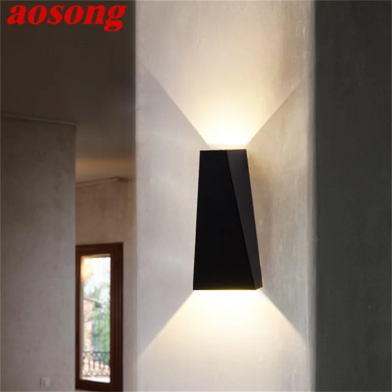 

AOSONG LED Outdoor Wall Light Waterproof Sconces New Style Creative Decorative For Porch Corridor Aisle Bedroom Living Room