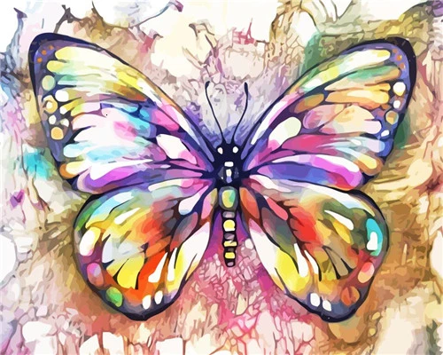 HUACAN живопись по номерам животные бабочка ручная роспись наборы Рисование холст картины украшение дома DIY подарок - Цвет: SZHC1313