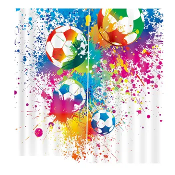 

Colorful Football Stylish 170X200CM Window Curtains for Home Kitchen Living Room Bedroom Window Decoration