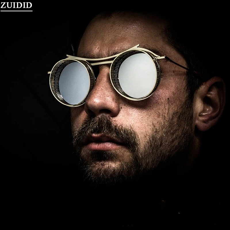 Occhiali da sole steampunk per uomo e donna stile vintage round_voghion.com