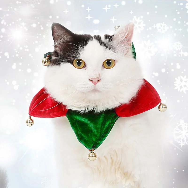 Рождественский кошачий ошейник для маленьких собак, подарок, украшение, кошачий ошейник для собаки, товары с колокольчиками для котенка, питомца, кошек, ошейники