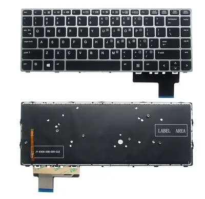 Teclado para Notebook dos Eua para hp Elitebook Folio Retroiluminado com Ponto Novo 9470 9470m 9480 9480m