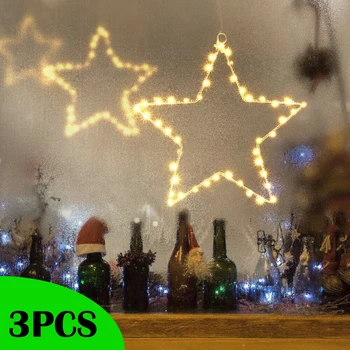 

Christmas Decoration Light LED Twinkling Stars Fairy String Lights Halloween Wedding Light Warm White Light on Window Curtain