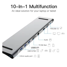 Многофункциональный 10 в 1 type-C Универсальная док-станция Стенд видео дисплей USB 3,0 HD адаптер разветвитель концентратор