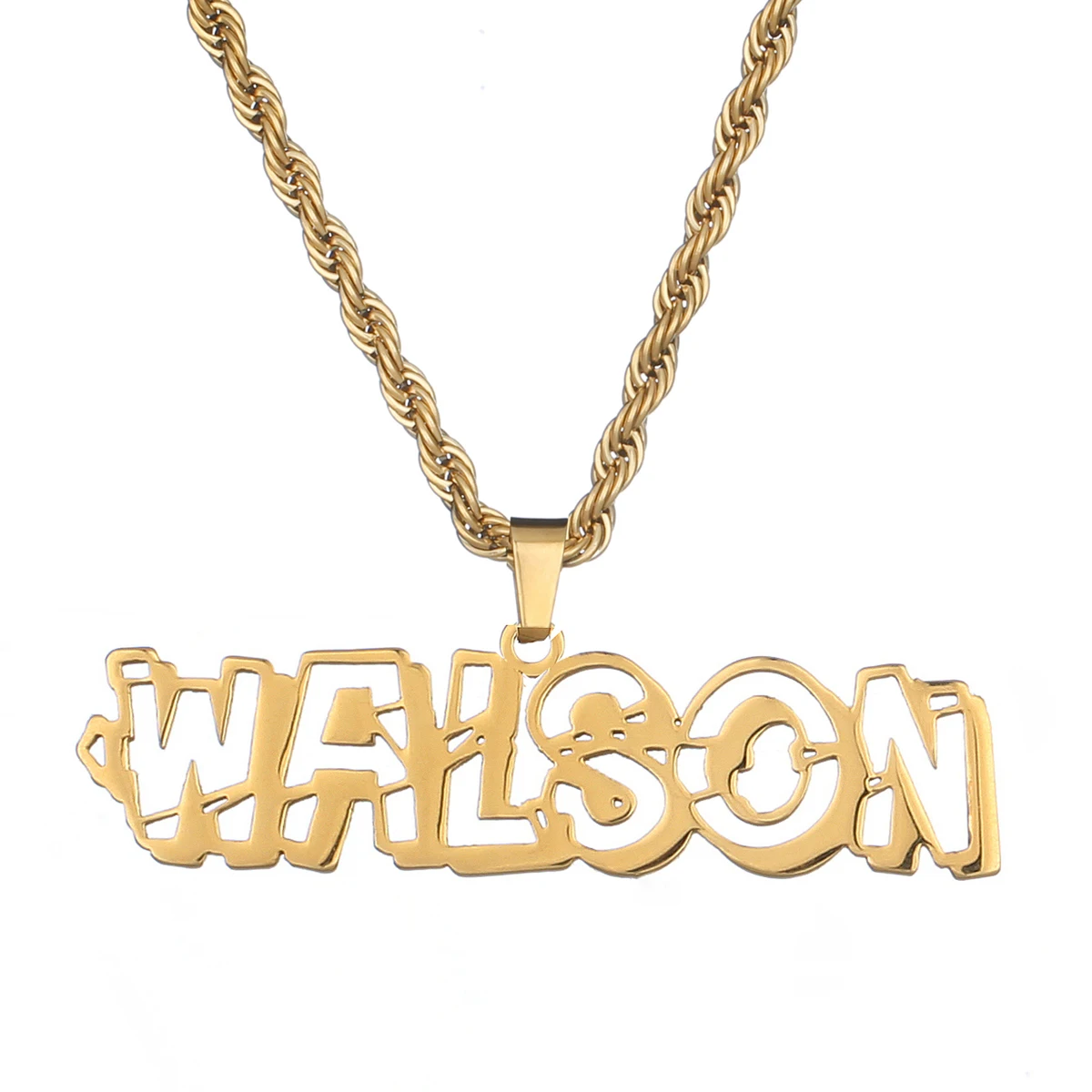 Custom Name Necklace For Men Personalized Stainless Steel Gold Hip Hop Old English Design Statement Jewelry Customized Necklaces Aliexpress