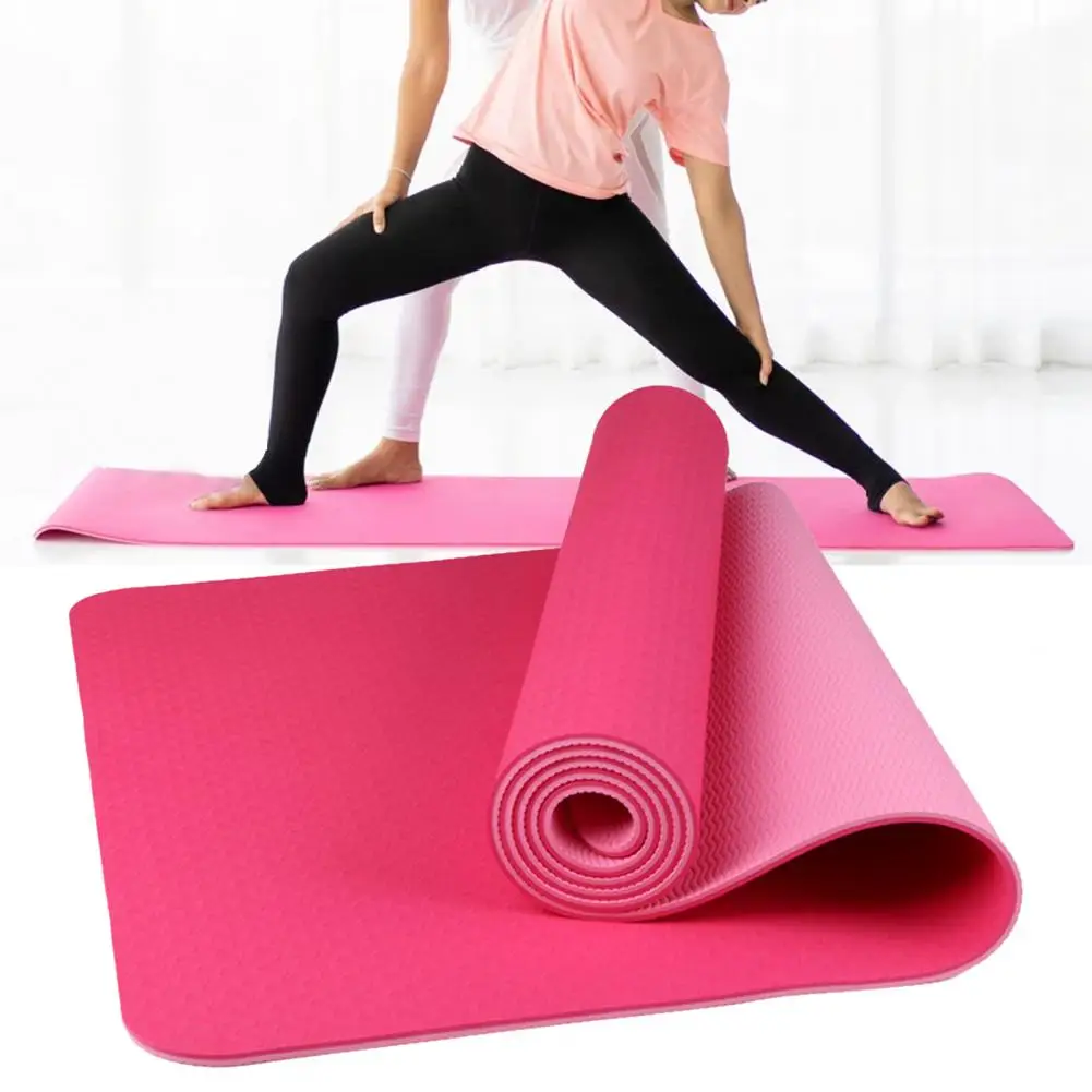 Alfombrilla de ejercicio rosa para mujer, esterilla de yoga con correa de  transporte, esterilla de yoga antideslizante NBR, esterilla de  entrenamiento