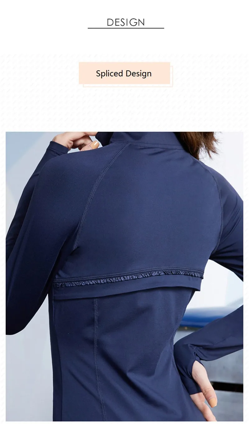 Куртка для йоги Vansydical для женщин на молнии Спортивная рубашка с длинным рукавом Тонкий Фитнес тренажерный зал одежда зима бег