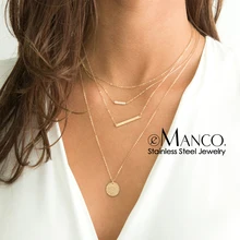 E-Manco модное многослойное ожерелье для женщин, изготовленное на заказ ожерелье из нержавеющей стали с надписью, Женское Ожерелье-чокер с подвеской