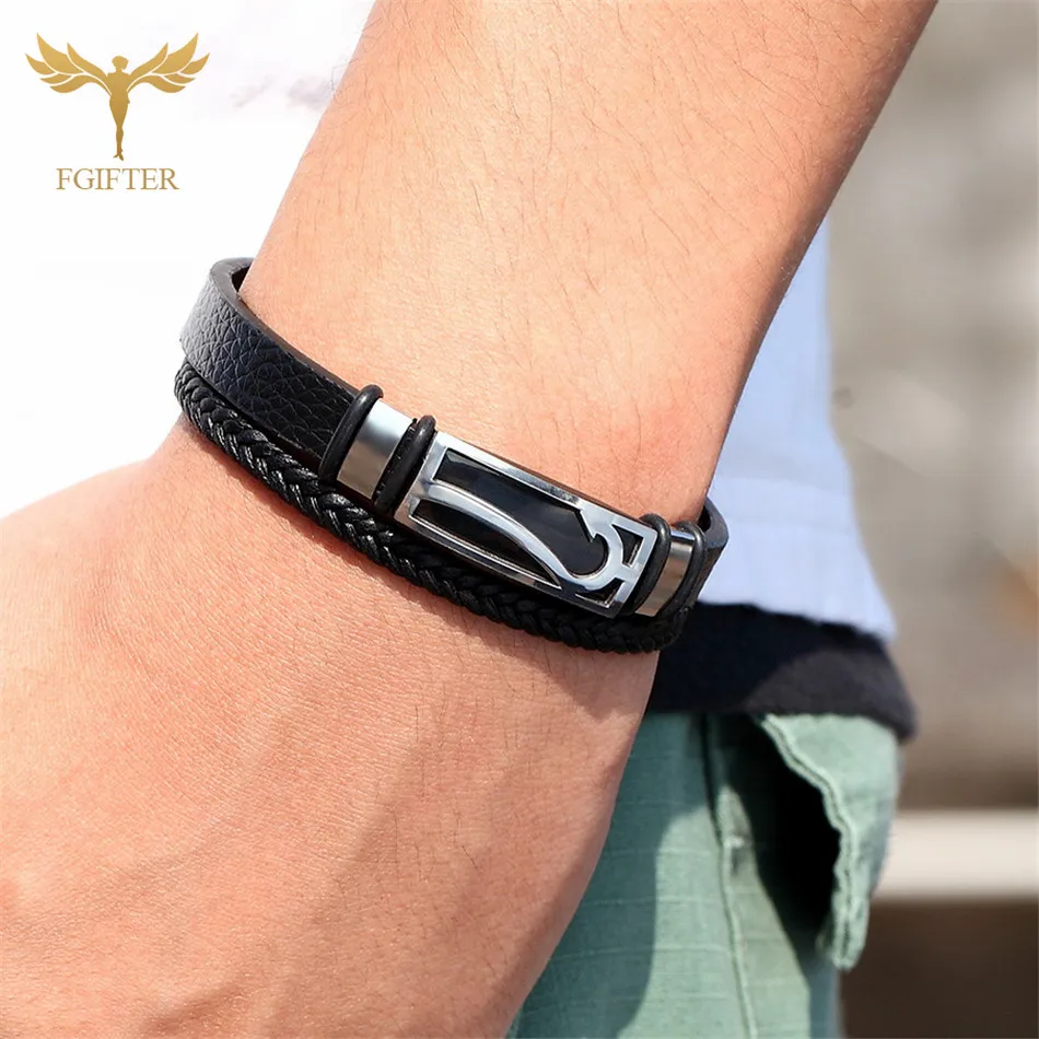 

Fashion Fishhook Hook Anchor Bracelets Men Leather Bracelet Male Women Navy style Cuff Bangles Stainless Steel Hook Casual Sport