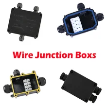 IP68 черный Водонепроницаемый Пластик наружный кабель провода Разъем Железы электрическая 3-кабель распределительная коробка с терминал для ПК