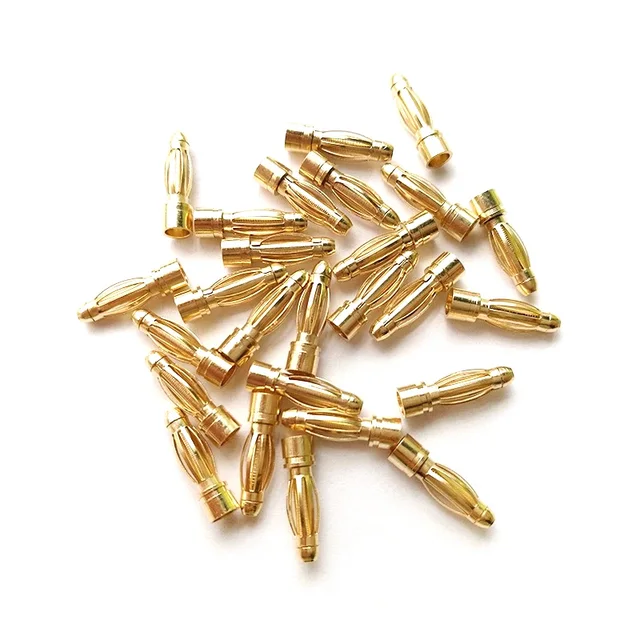 40pcs/lot 2.0mm 3.0mm 3.5mm 4.0mm 5.5mm 6.0mm 8.0MM Gold Bullet Banana Connector plug for ESC Lipo RC battery Plugs (20 pair) 6