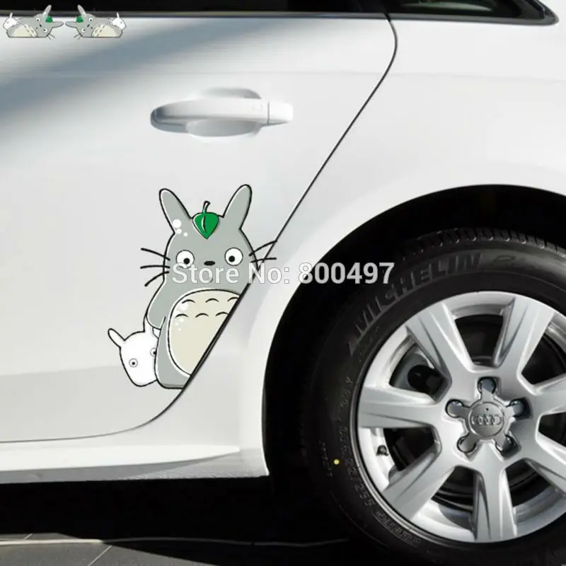 2 x Newest Car-Styling Cover Cartoon Cat Totoro Door Sticker Car Stickers for Toyota Ford Focus Chevrolet VW Opel Tesla Lada | Автомобили