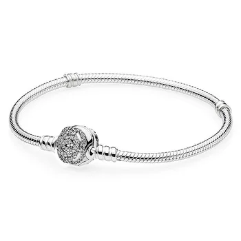 

925 Sterling Silver Bracelet Limited Edition Beauty Belle's Enchanted Rose Clasp Bracelet Fit Bead Charm Diy Pandora Jewelery