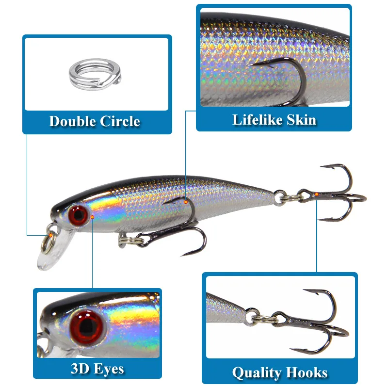 Wobbler Minnow приманка 4 3 г 6 5 см микро Джиг Рыболовная Приманка Тонущая pesca mar isca