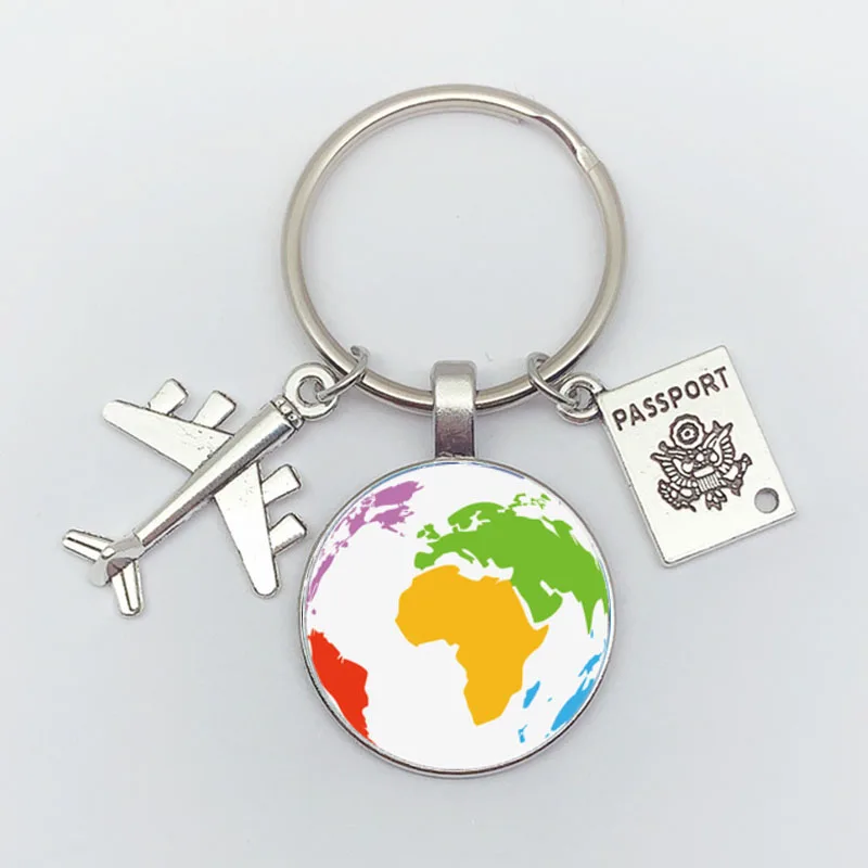 Erde Flugzeug Keychain Anhänger Erde Kompass Personalisierte Gedenk Schlüsselring Geschenk für Reise Liebhaber – Detail 7