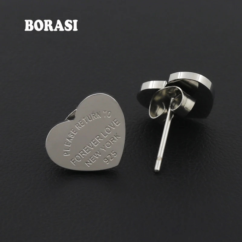 BORASI Fine Jewelry сердце навсегда серьги "любовь" Золотые женские очаровательные серьги pulseiras модные серьги для вечной любви женщины