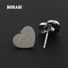 BORASI Fine Jewelry сердце навсегда серьги "любовь" Золотые женские очаровательные серьги pulseiras модные серьги для вечной любви женщины